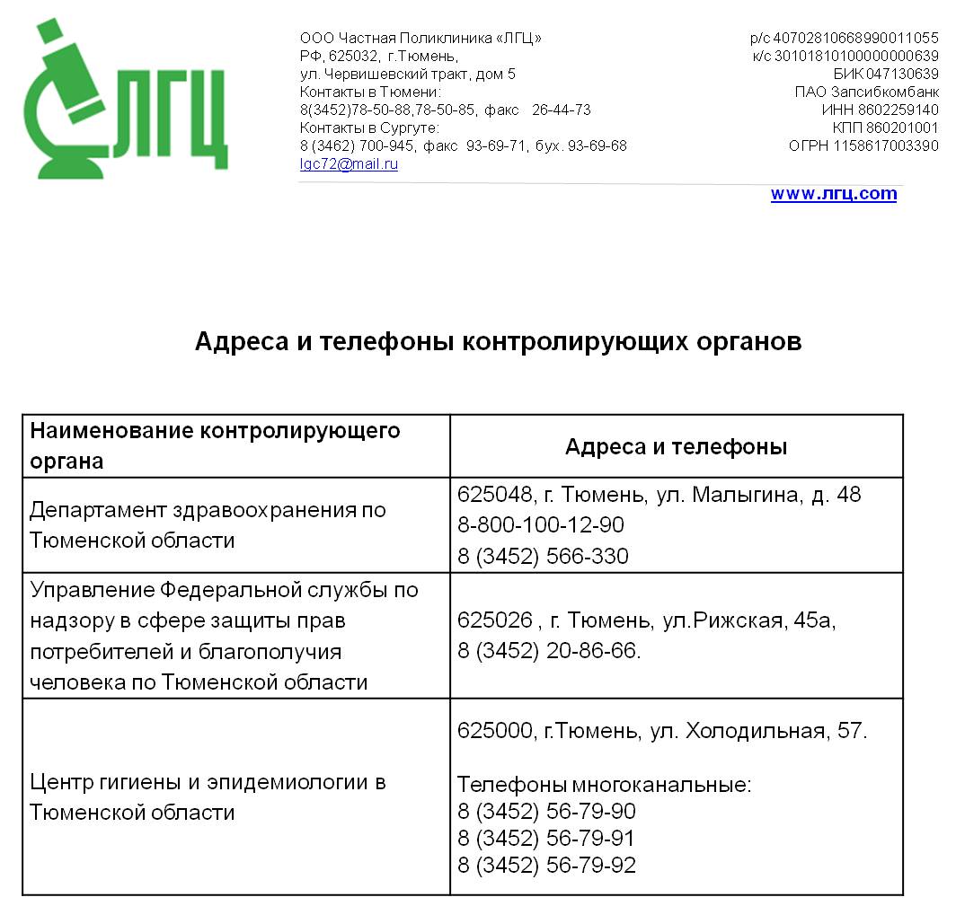 Контакты | ООО Частная Поликлиника «Лаборатория гистологии и цитологии»